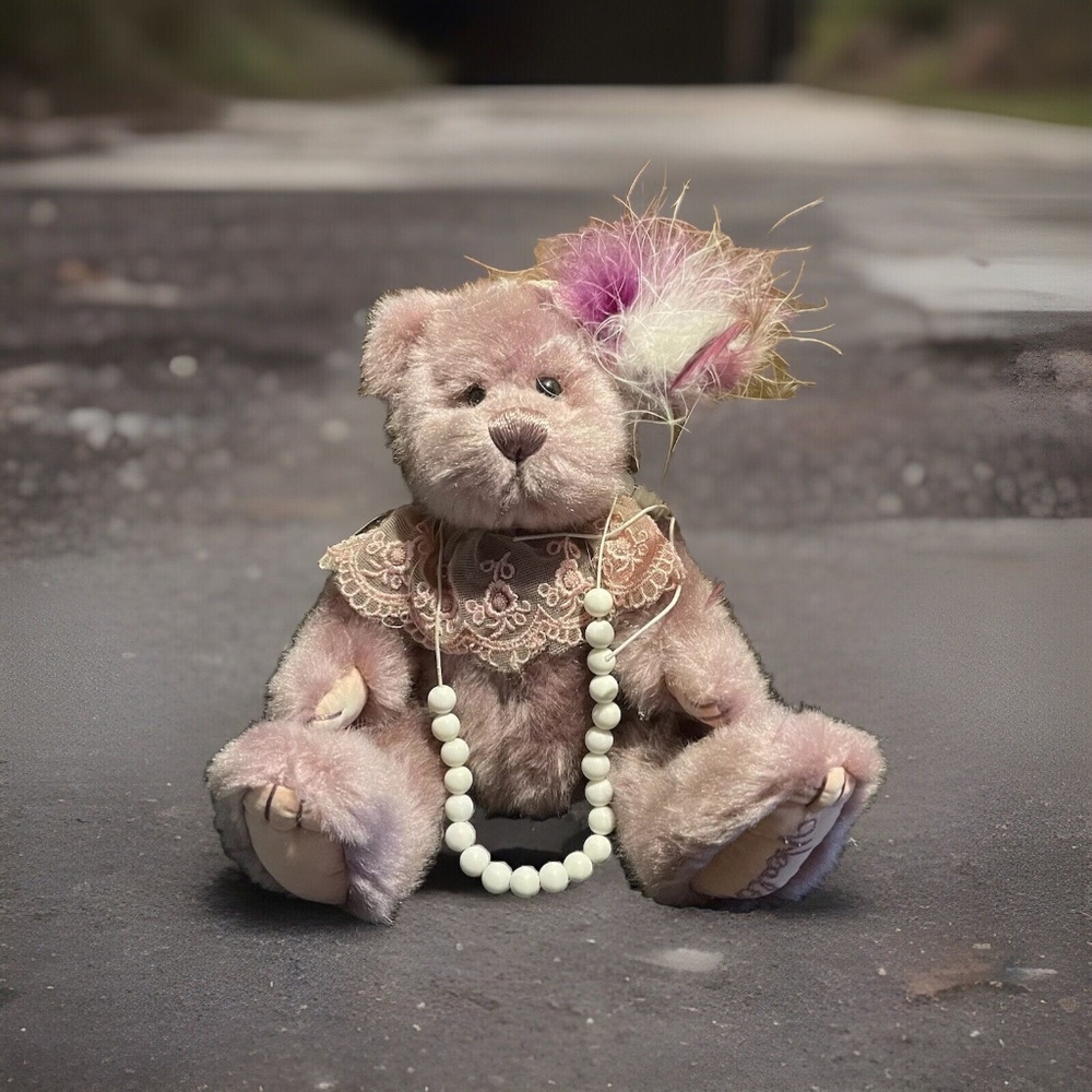 Pickford Bears Natasha Purple Plush Power of WEALTH with White Quartz Necklace